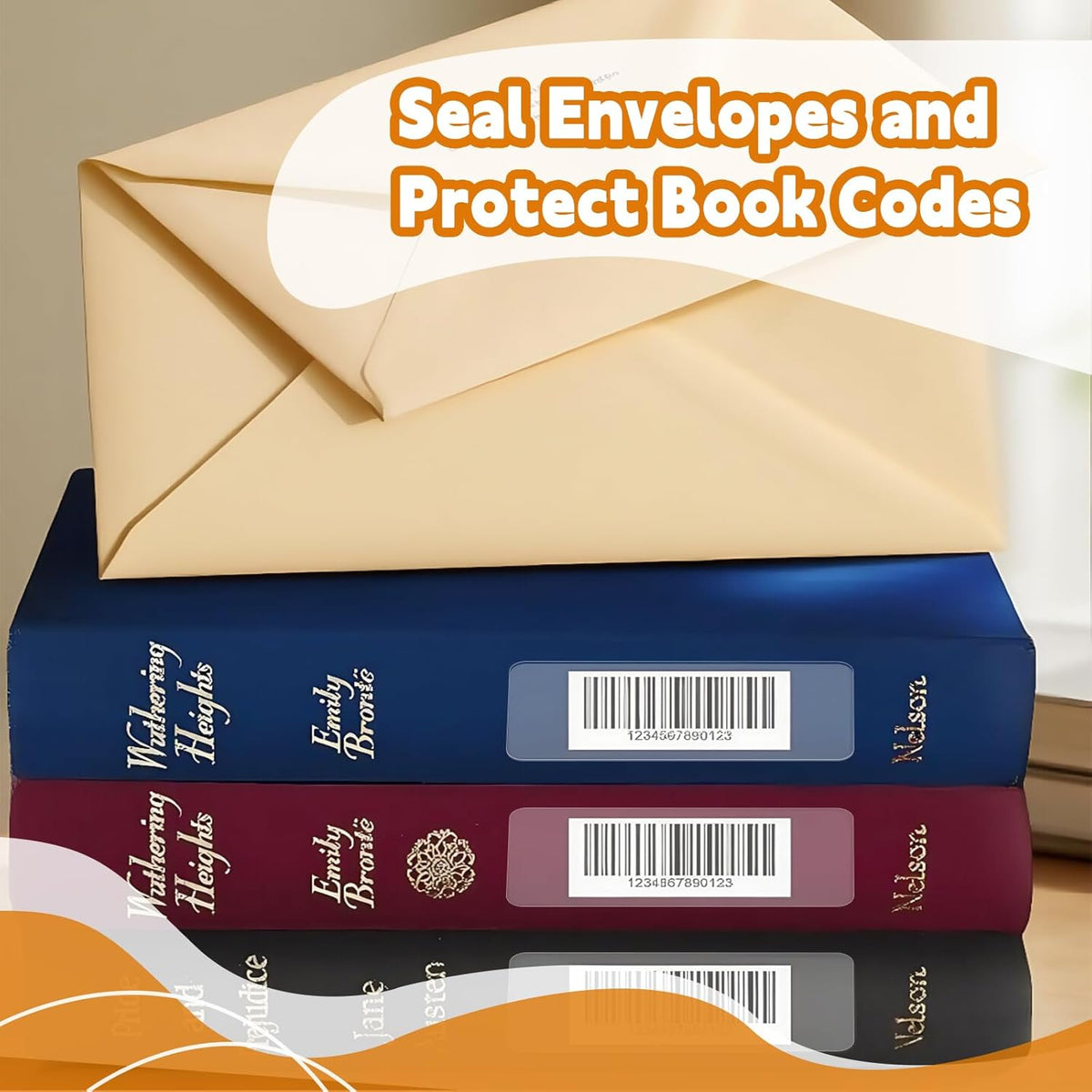500 PCS Clear Stickers, Clear Labels Transparent Label Protectors Wafer Seal Stickers for Office, Library, Waterproof Labels for Protecting Mail & Package Barcodes, Books, Numbers (3.15×1.2 inch)