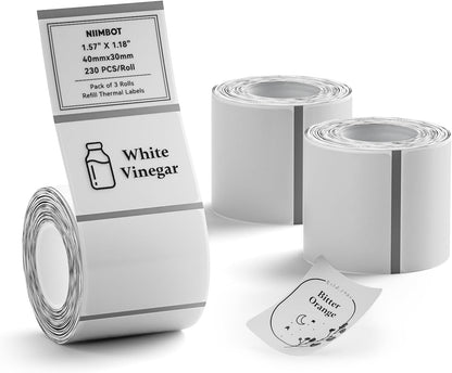 3 Roll Set Labels, 2" x 3.2" (50x80mm) Waterproof Thermal Label | for B1/B21/B31 Label Maker, for Product Info/Address/Barcode/Price/Homemade Food
