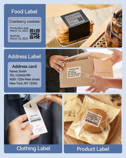 3 Roll Set Labels, 2" x 3.2" (50x80mm) Waterproof Thermal Label | for B1/B21/B31 Label Maker, for Product Info/Address/Barcode/Price/Homemade Food