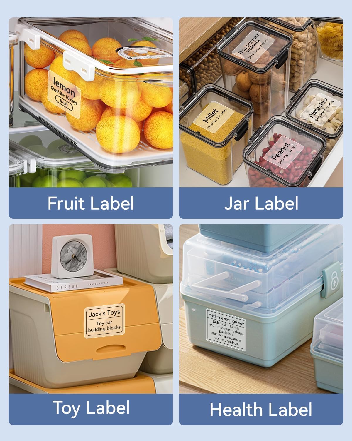 3 Roll Set Labels, 2" x 3.2" (50x80mm) Waterproof Thermal Label | for B1/B21/B31 Label Maker, for Product Info/Address/Barcode/Price/Homemade Food