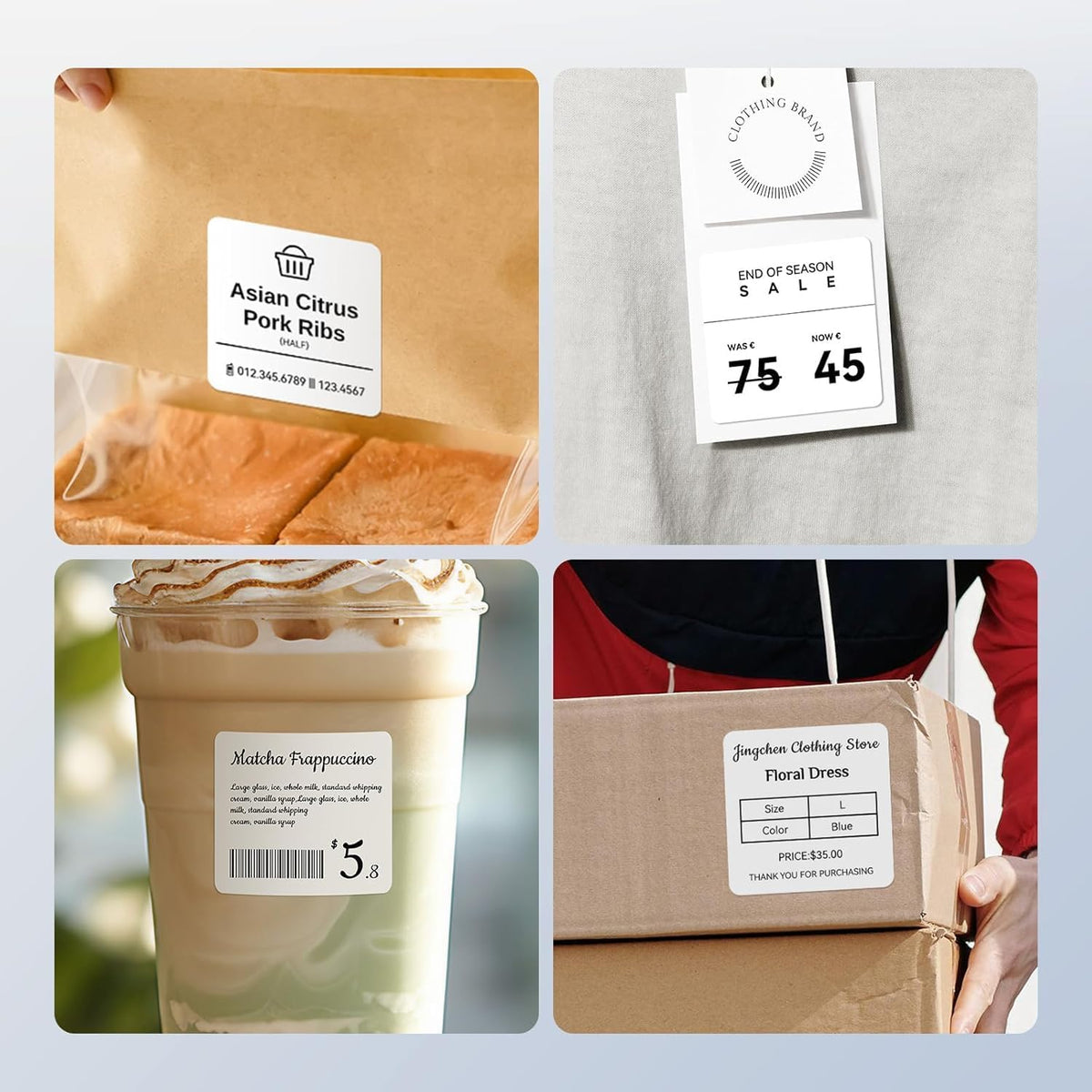 3 Roll Set Labels, 2" x 3.2" (50x80mm) Waterproof Thermal Label | for B1/B21/B31 Label Maker, for Product Info/Address/Barcode/Price/Homemade Food