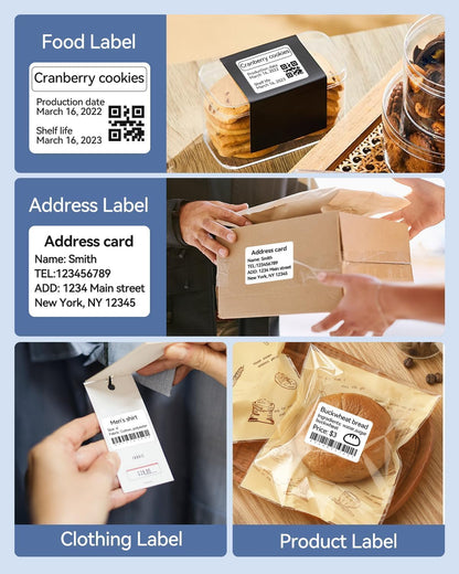 3 Roll Set Labels, 2" x 3.2" (50x80mm) Waterproof Thermal Label | for B1/B21/B31 Label Maker, for Product Info/Address/Barcode/Price/Homemade Food