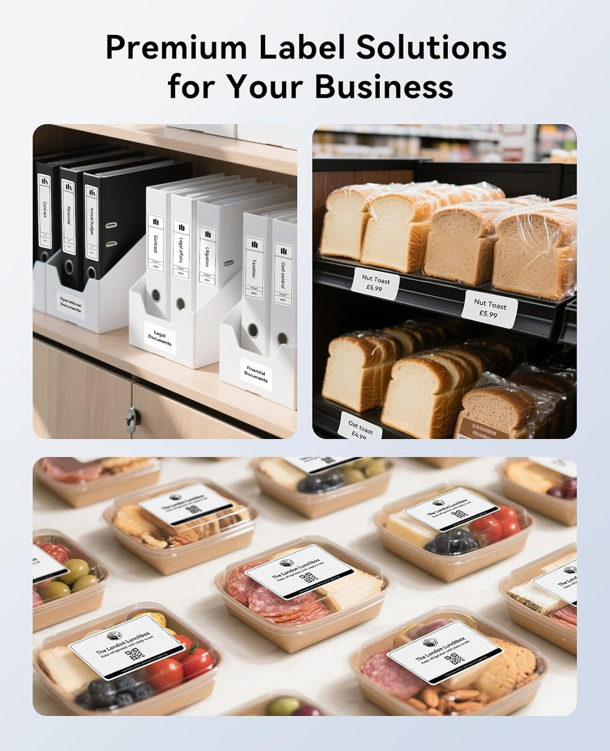 3 Roll Set Labels, 2" x 3.2" (50x80mm) Waterproof Thermal Label | for B1/B21/B31 Label Maker, for Product Info/Address/Barcode/Price/Homemade Food