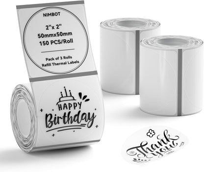 3 Roll Set Labels, 2" x 3.2" (50x80mm) Waterproof Thermal Label | for B1/B21/B31 Label Maker, for Product Info/Address/Barcode/Price/Homemade Food