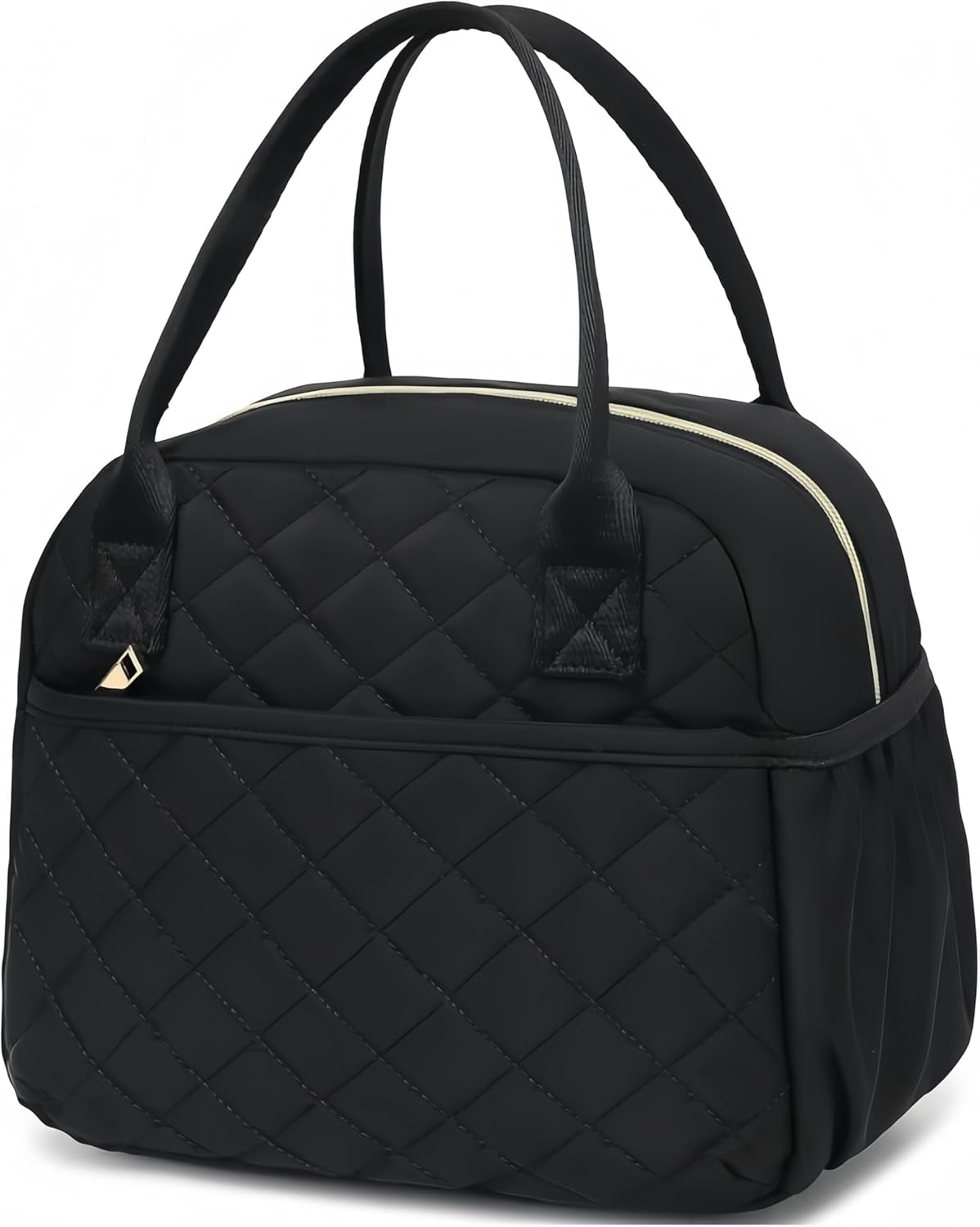 Lunch Box for Women Insulated Lunch Bag Lunchbox Cooler Thermal Leakproof Quilted Reusable Lunch Tote Bag for Work School Travel Picnic (Black) - Colors A