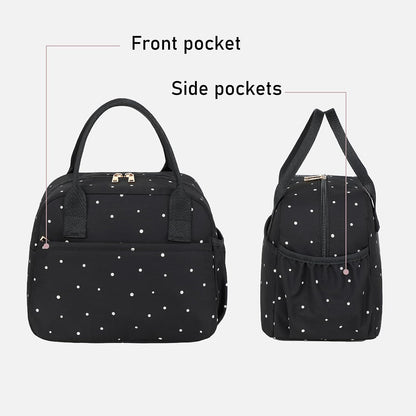 Lunch Box for Women Insulated Lunch Bag Lunchbox Cooler Thermal Leakproof Quilted Reusable Lunch Tote Bag for Work School Travel Picnic (Black) - Colors A