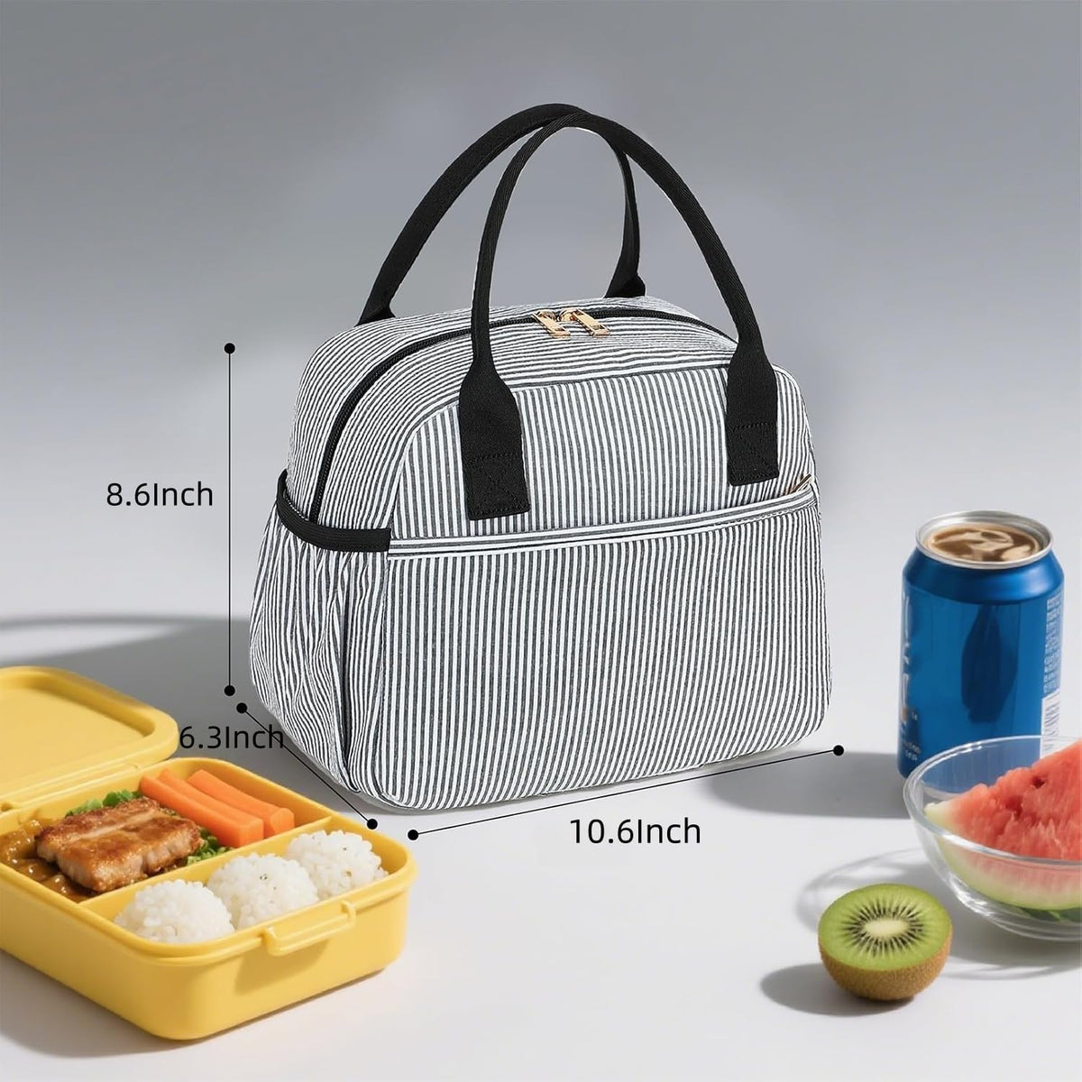 Lunch Box for Women Insulated Lunch Bag Lunchbox Cooler Thermal Leakproof Quilted Reusable Lunch Tote Bag for Work School Travel Picnic (Black) - Colors A