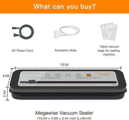 Vacuum Sealer Machine, 80kPa, Built-In Cutter, Dry/Moist