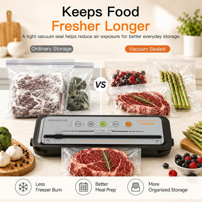 Vacuum Sealer Machine, 80kPa, Built-In Cutter, Dry/Moist