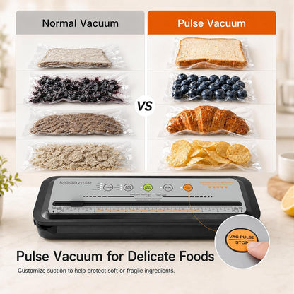 Vacuum Sealer Machine, 80kPa, Built-In Cutter, Dry/Moist