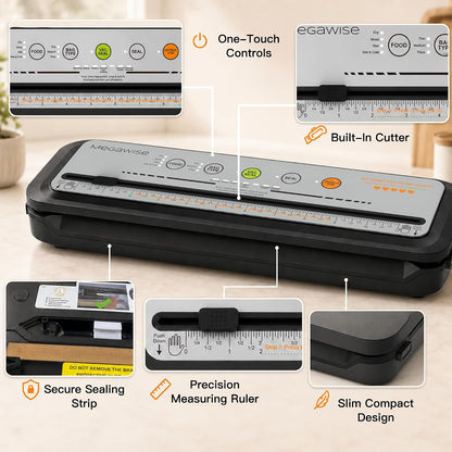 Vacuum Sealer Machine, 80kPa, Built-In Cutter, Dry/Moist