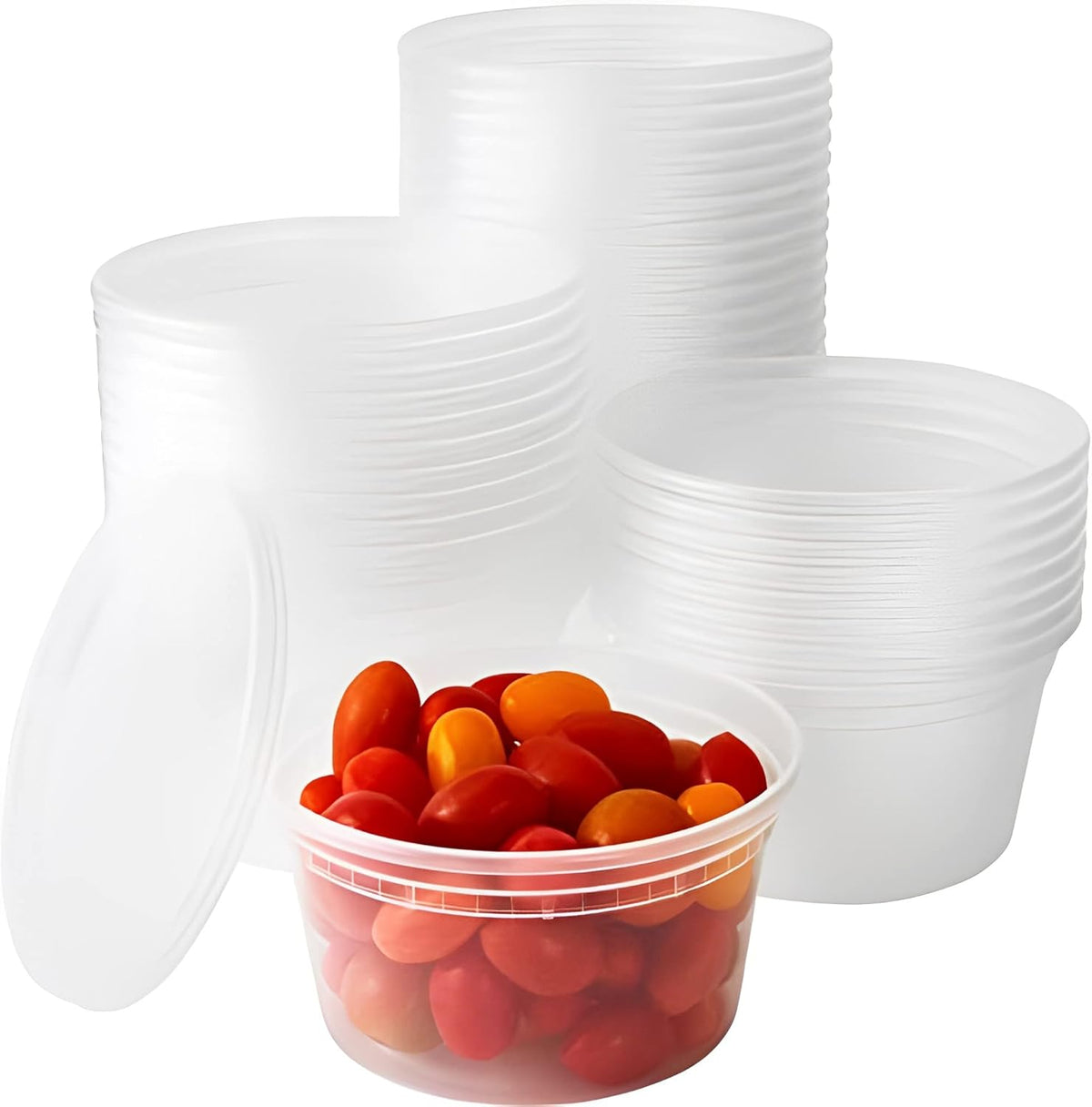 Avant Grub Food Storage Containers, BPA-Free Plastic, Deli Grade with Leakproof Lids, 12ct. Durable 32 Oz Microwave and Freezer Safe Containers for Takeout, Meal Prep, Storage, Keeps Food Fresh Longer