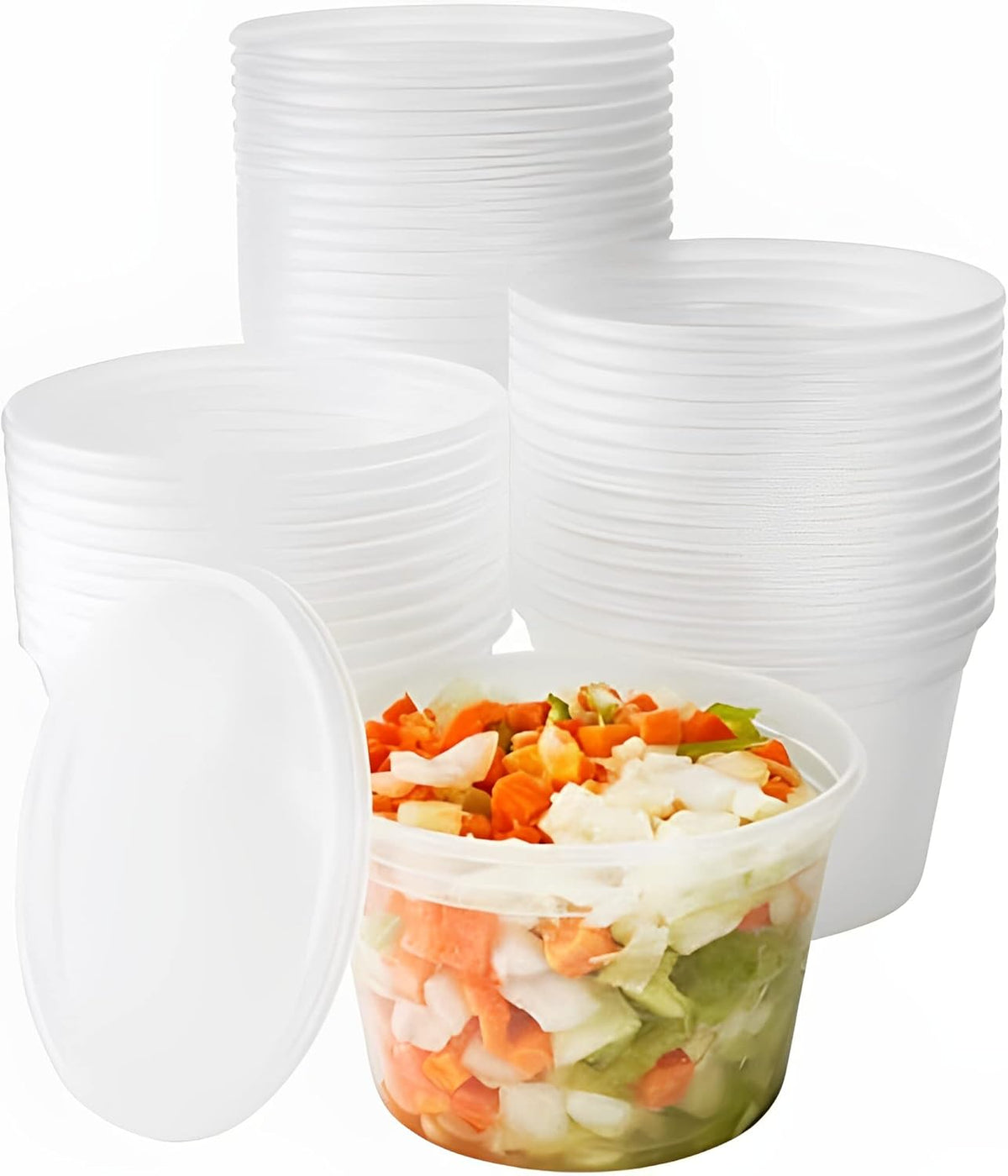 Avant Grub Food Storage Containers, BPA-Free Plastic, Deli Grade with Leakproof Lids, 12ct. Durable 32 Oz Microwave and Freezer Safe Containers for Takeout, Meal Prep, Storage, Keeps Food Fresh Longer