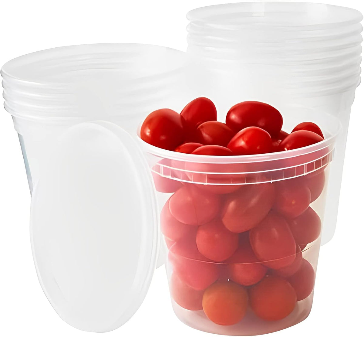 Avant Grub Food Storage Containers, BPA-Free Plastic, Deli Grade with Leakproof Lids, 12ct. Durable 32 Oz Microwave and Freezer Safe Containers for Takeout, Meal Prep, Storage, Keeps Food Fresh Longer