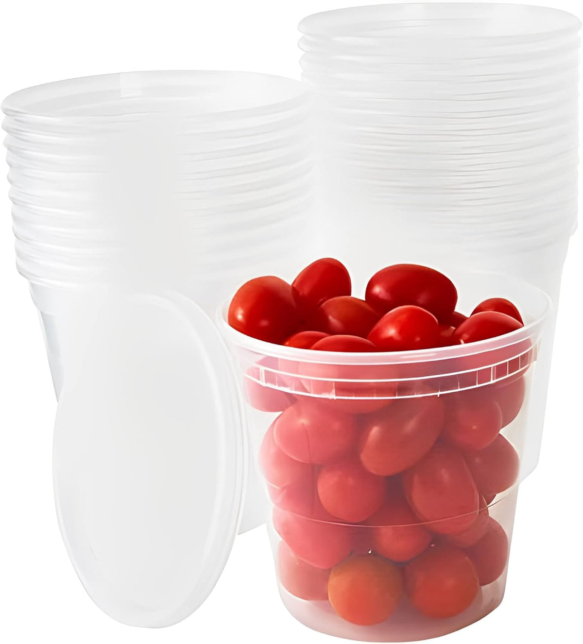 Avant Grub Food Storage Containers, BPA-Free Plastic, Deli Grade with Leakproof Lids, 12ct. Durable 32 Oz Microwave and Freezer Safe Containers for Takeout, Meal Prep, Storage, Keeps Food Fresh Longer