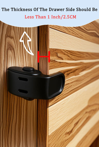 Drawer Locks Baby Proofing, Child Proof Cabinet Locks For 0-12 Month Baby Safety Botton Lock For Drawers Side Furniture Latches Corner Edges (White)
