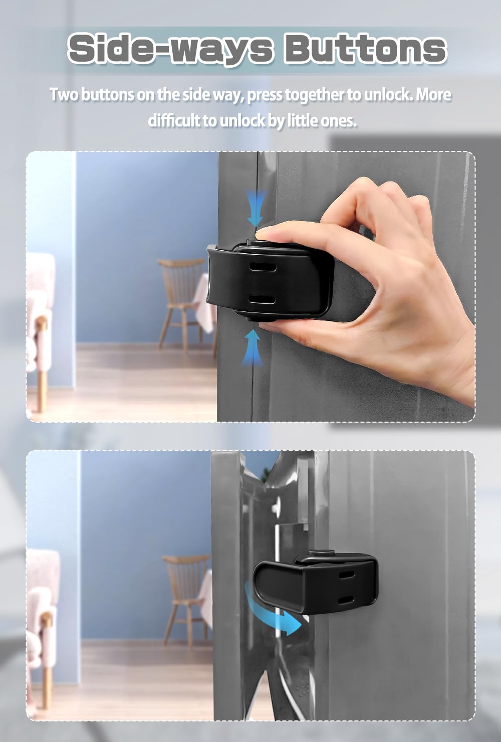 Drawer Locks Baby Proofing, Child Proof Cabinet Locks For 0-12 Month Baby Safety Botton Lock For Drawers Side Furniture Latches Corner Edges (White)