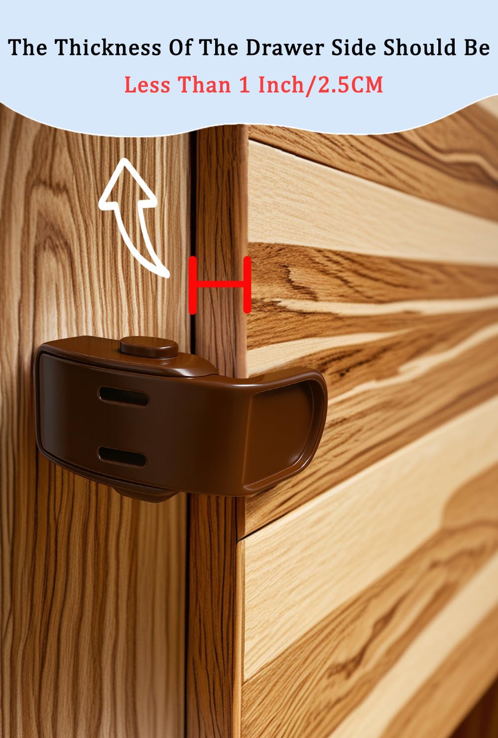 Drawer Locks Baby Proofing, Child Proof Cabinet Locks For 0-12 Month Baby Safety Botton Lock For Drawers Side Furniture Latches Corner Edges (White)