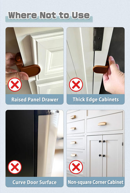 Drawer Locks Baby Proofing, Child Proof Cabinet Locks For 0-12 Month Baby Safety Botton Lock For Drawers Side Furniture Latches Corner Edges (White)