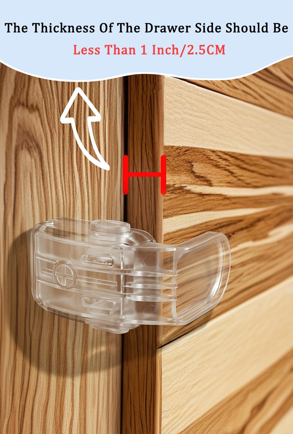 Drawer Locks Baby Proofing, Child Proof Cabinet Locks For 0-12 Month Baby Safety Botton Lock For Drawers Side Furniture Latches Corner Edges (White)