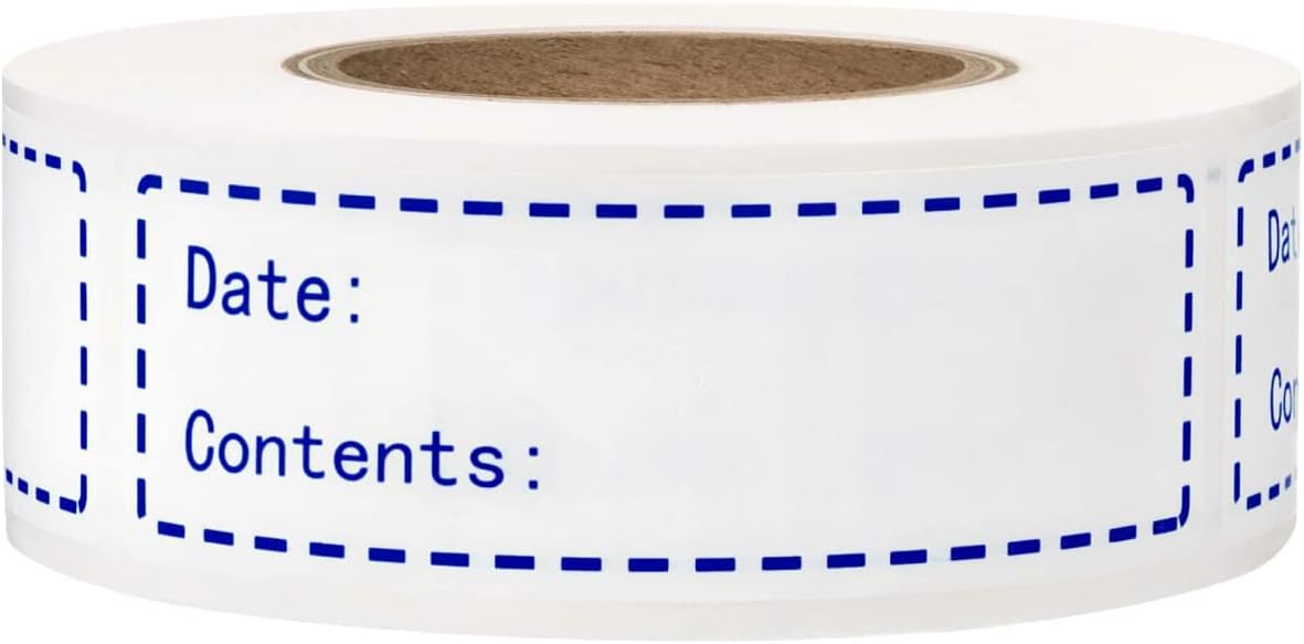 320pcs Removable Freezer Labels, 1 x 3 Inch Food Storage Stickers Food Labels, Refrigerator Freezer Paper Label, Mason Jar Labels Easy Clean Leaves No Residue, Red and Blue