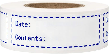 320pcs Removable Freezer Labels, 1 x 3 Inch Food Storage Stickers Food Labels, Refrigerator Freezer Paper Label, Mason Jar Labels Easy Clean Leaves No Residue, Red and Blue