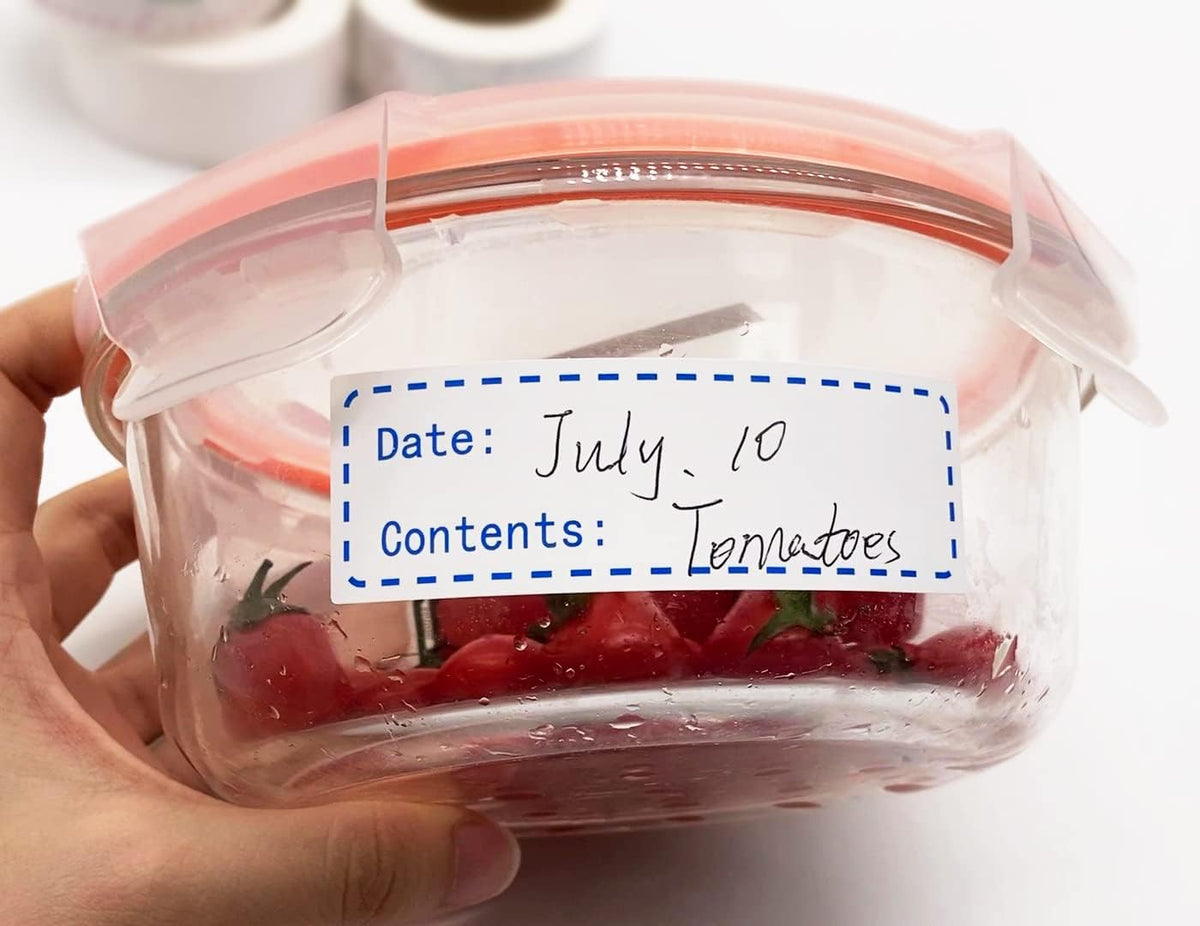 320pcs Removable Freezer Labels, 1 x 3 Inch Food Storage Stickers Food Labels, Refrigerator Freezer Paper Label, Mason Jar Labels Easy Clean Leaves No Residue, Red and Blue