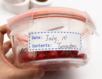320pcs Removable Freezer Labels, 1 x 3 Inch Food Storage Stickers Food Labels, Refrigerator Freezer Paper Label, Mason Jar Labels Easy Clean Leaves No Residue, Red and Blue