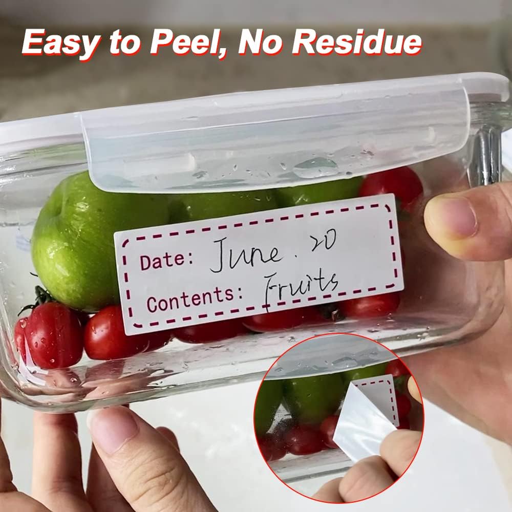 320pcs Removable Freezer Labels, 1 x 3 Inch Food Storage Stickers Food Labels, Refrigerator Freezer Paper Label, Mason Jar Labels Easy Clean Leaves No Residue, Red and Blue