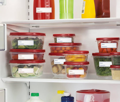320pcs Removable Freezer Labels, 1 x 3 Inch Food Storage Stickers Food Labels, Refrigerator Freezer Paper Label, Mason Jar Labels Easy Clean Leaves No Residue, Red and Blue