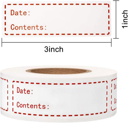 320pcs Removable Freezer Labels, 1 x 3 Inch Food Storage Stickers Food Labels, Refrigerator Freezer Paper Label, Mason Jar Labels Easy Clean Leaves No Residue, Red and Blue