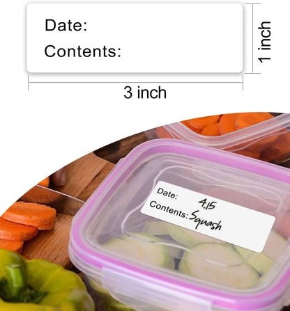 320pcs Removable Freezer Labels, 1 x 3 Inch Food Storage Stickers Food Labels, Refrigerator Freezer Paper Label, Mason Jar Labels Easy Clean Leaves No Residue, Red and Blue