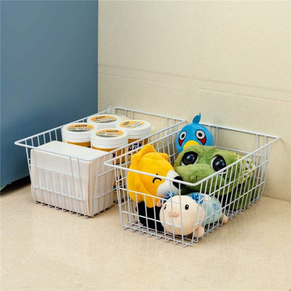 Chest Freezer Bins, Deep Chest Freezer Organizer Basket, Storage Rack Bins Wire Metal Baskets with Hanging Handles 16.5" 2Packs