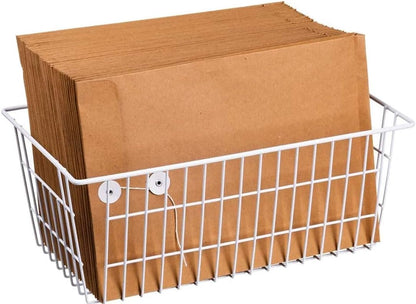 Chest Freezer Bins, Deep Chest Freezer Organizer Basket, Storage Rack Bins Wire Metal Baskets with Hanging Handles 16.5" 2Packs