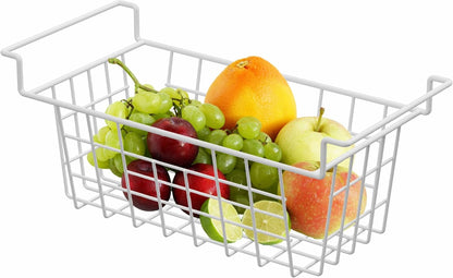 Chest Freezer Bins, Deep Chest Freezer Organizer Basket, Storage Rack Bins Wire Metal Baskets with Hanging Handles 16.5" 2Packs