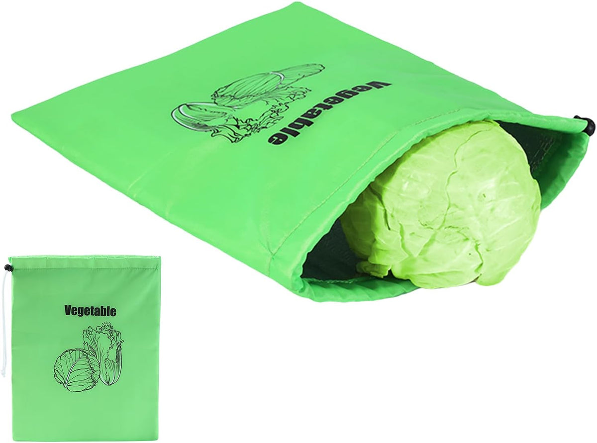 Lettuce Keeper - Produce Storage, Vegetable Saver | Reusable Fresh Produce Bag, Drawstring Pouch for Longer Shelf Life with Home Kitchen Use, Apartment Meal Prep, Grocery Shopping Setup