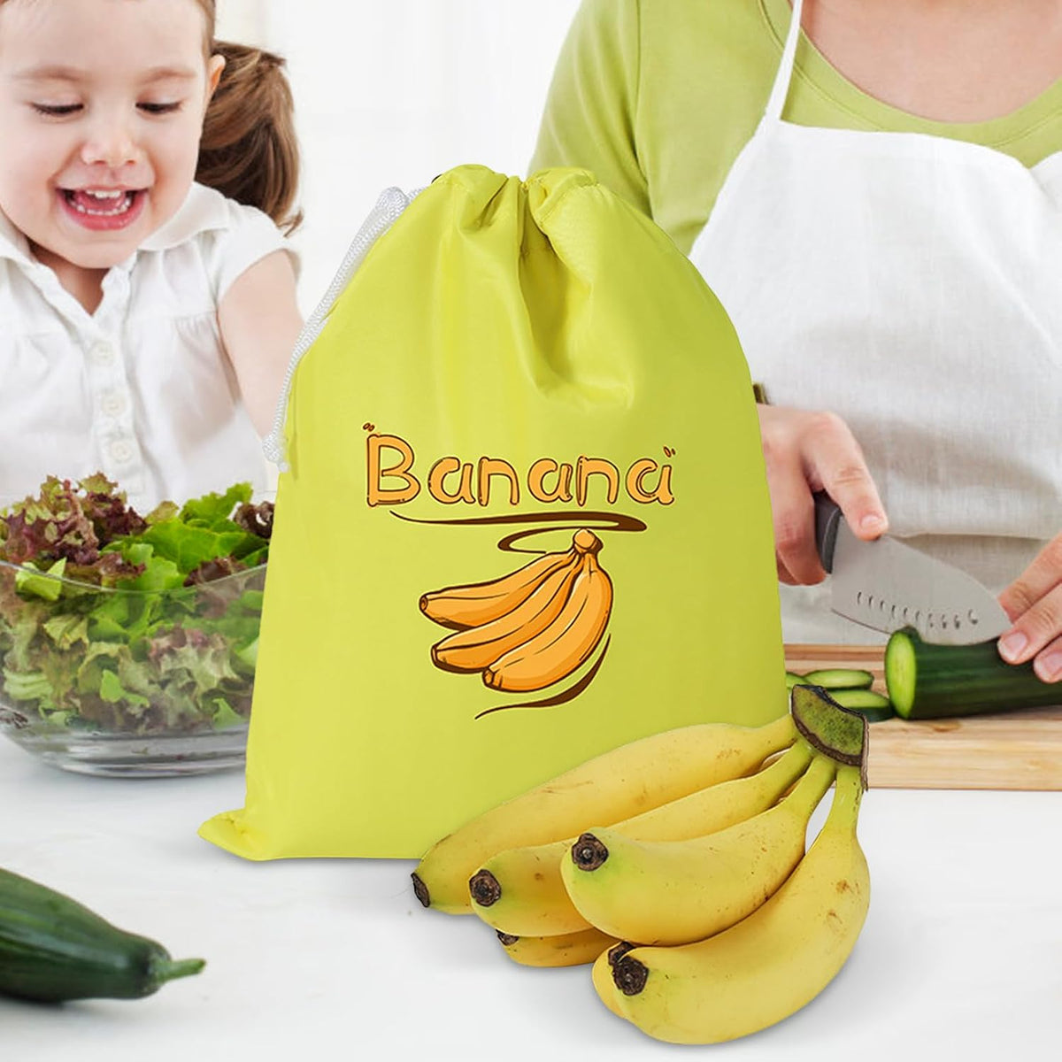 Lettuce Keeper - Produce Storage, Vegetable Saver | Reusable Fresh Produce Bag, Drawstring Pouch for Longer Shelf Life with Home Kitchen Use, Apartment Meal Prep, Grocery Shopping Setup