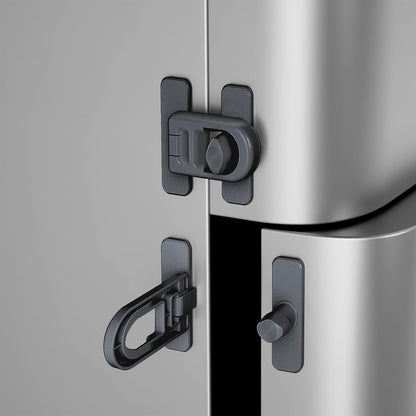 Child Proof Refrigerator Lock with Sticky Adhesive Pads, kids Safety Locks for Doors, RV Refrigerator, Oven Lock Safety Baby Cabinet Locks, Grey