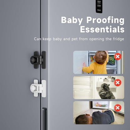Child Proof Refrigerator Lock with Sticky Adhesive Pads, kids Safety Locks for Doors, RV Refrigerator, Oven Lock Safety Baby Cabinet Locks, Grey