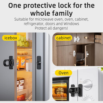 Child Proof Refrigerator Lock with Sticky Adhesive Pads, kids Safety Locks for Doors, RV Refrigerator, Oven Lock Safety Baby Cabinet Locks, Grey