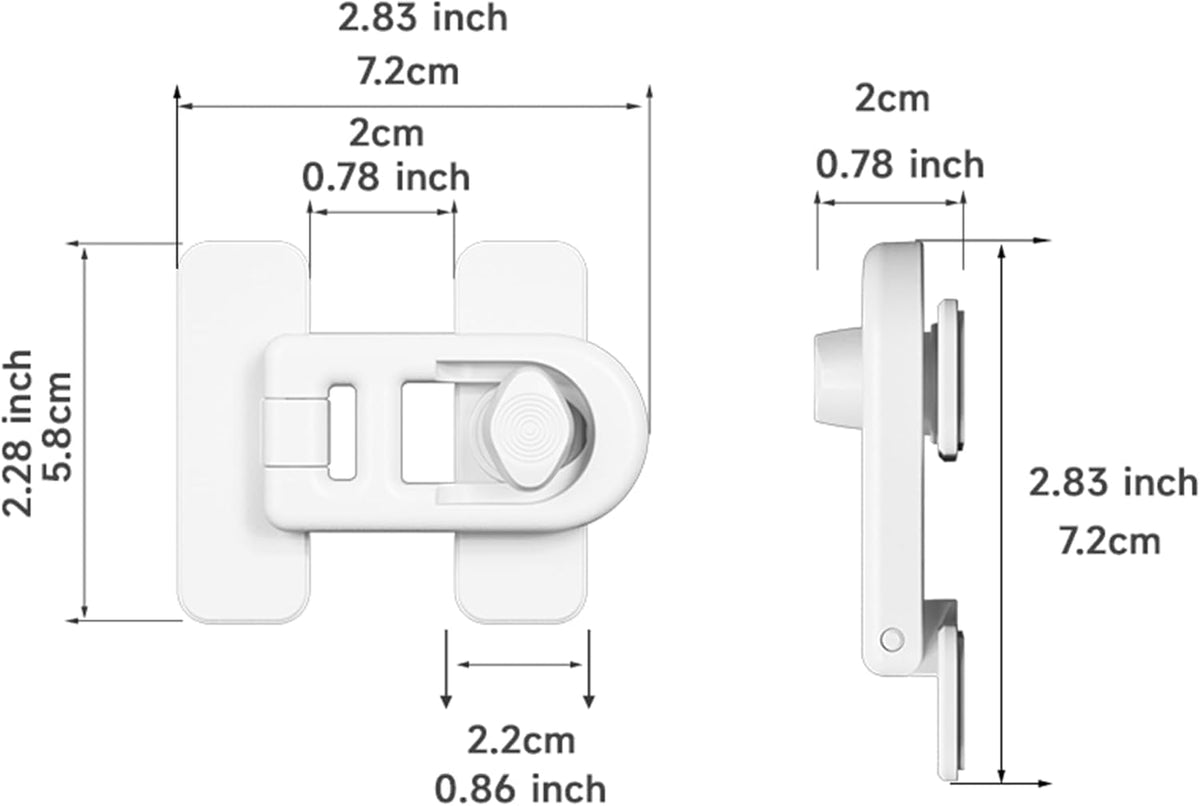 Child Proof Refrigerator Lock with Sticky Adhesive Pads, kids Safety Locks for Doors, RV Refrigerator, Oven Lock Safety Baby Cabinet Locks, Grey