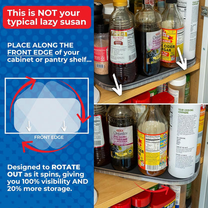 Mighty Susan 2-Tier Lazy Susan Organizer for Cabinet, Steel Reinforced