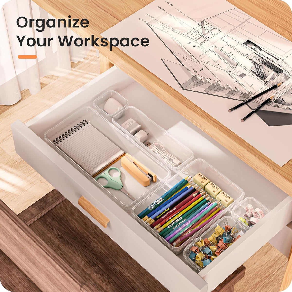 【Military Grade】 Drawer Organizer for Vanity Bathroom Makeup Desk
