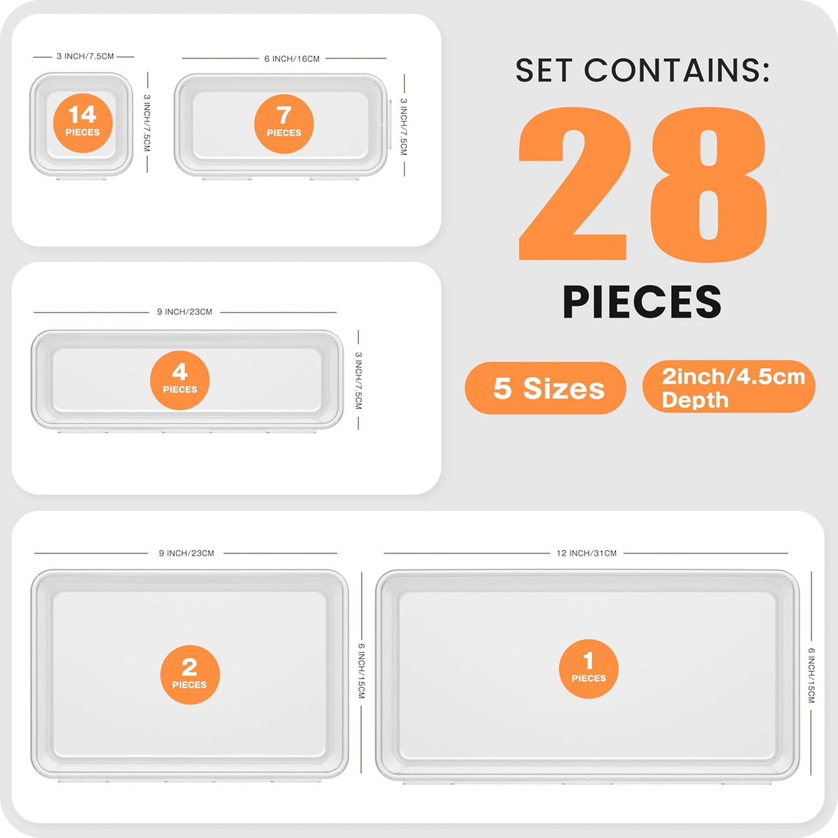 【Military Grade】 Drawer Organizer for Vanity Bathroom Makeup Desk