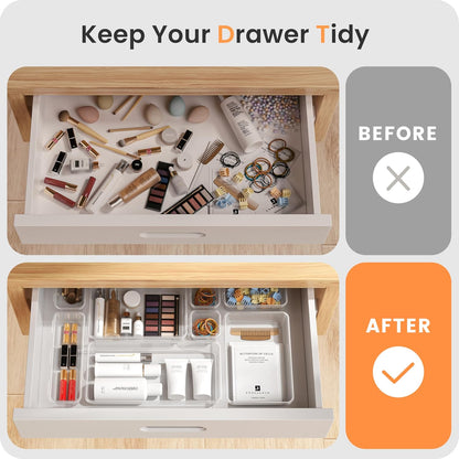 【Military Grade】 Drawer Organizer for Vanity Bathroom Makeup Desk
