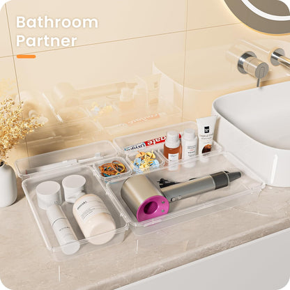 【Military Grade】 Drawer Organizer for Vanity Bathroom Makeup Desk