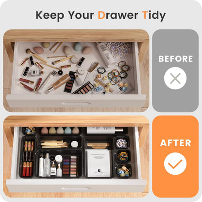 【Military Grade】 Drawer Organizer for Vanity Bathroom Makeup Desk