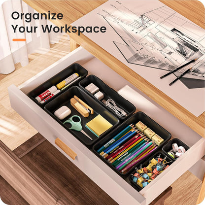【Military Grade】 Drawer Organizer for Vanity Bathroom Makeup Desk