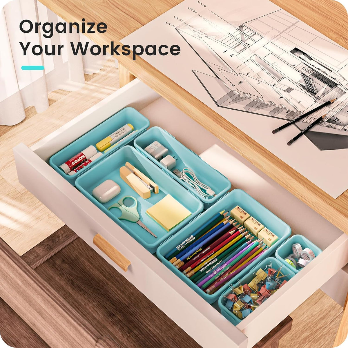 【Military Grade】 Drawer Organizer for Vanity Bathroom Makeup Desk