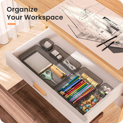 【Military Grade】 Drawer Organizer for Vanity Bathroom Makeup Desk
